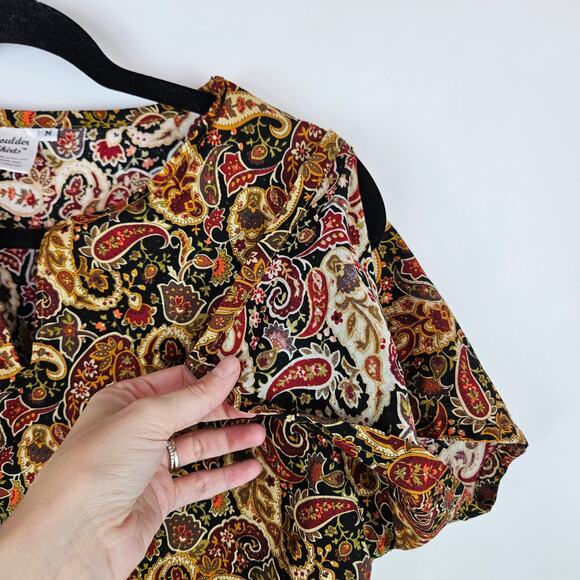 Shoulder Shirts Women’s Post Surgery Adaptive Blouse Medium Paisley Easy Wear - Picture 5 of 10